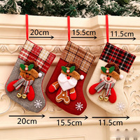 3-teiliges Set Samt-Weihnachtssocken Weihnachtsgeschenk-Süßigkeitentasche Frohes Neues Jahr Kamin Weihnachtsbaum-Deko Ornamente