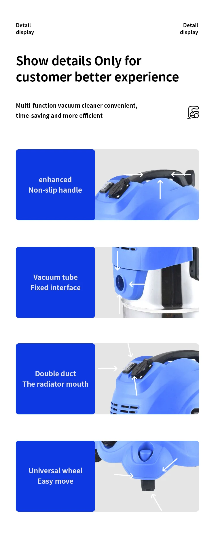 Wet&Dry Vacuum Cleaner, 20L/30L Car washer and Carpet cleaning portable heavy-duty car vacuum cleaner