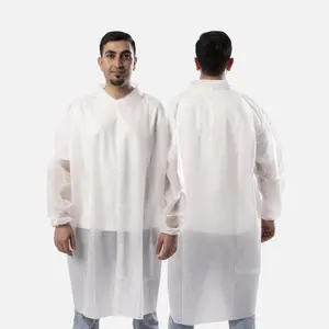 Nonwoven Labcoats Wholesale Doctor Waterproof Disposable Labcoats for Food Manufacturing