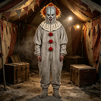 Pyjama d'Halloween unisexe à manches longues et à capuche, style cosplay effrayant, combinaison de pyjama d'Halloween, vêtements de détente, vente en gros