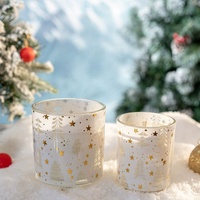 Vente en gros de cadeaux romantiques de Noël à LED intégrées sensibles à la lumière de luxe personnalisées décorations de vacances bougies parfumées à la cire de soja