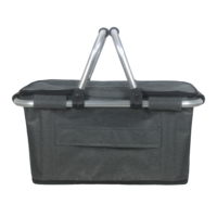 Panier isotherme pliable en aluminium avec poignée, revêtement en polyester PVC, panier thermiquement isolé pour pique-nique, camping, courses