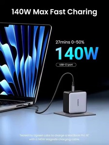 UGREEN 140W USB-C oplader Nexode X PD 3.0 4-poorts GaN oplader laptoplader opvouwbaar snellaadblok voor MacBook Pro <span class=keywords><strong>Dell</strong></span> - Product Image 5