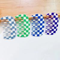 Yucat Custom Logo 2,5mm Dicke Kariertes Muster Haar kämme Bürste Frauen Anti statisches Rechteck Acetat Kamm für Haare