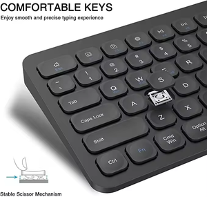 Nuevo Teclado Inalámbrico Ultrafino de Membrana de 78 Teclas para Oficina con Interfaz USB, Retroiluminación LED, Panel Táctil y Diseño Impermeable Tk-g01 - Product Image 2