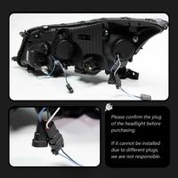 2008-2012 8th Gen for Honda Accord G8 Modified Headlight Assembly, Wing Style LED DRL, Sequential Turn Signal, 12V 30W