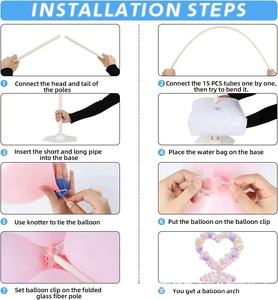 아마존 1.5m 하트 모양 풍선 아치 지원 풍선 지상 부동 기둥 지원 도로 가이드 배열 - Product Image 3