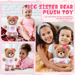 Oso de Peluche Personalizado de Alta Calidad de 9.8 Pulgadas, Relleno de Algodón PP, Muñeco de Peluche Abrazable con Traje Rosa, <span class=keywords><strong>Regalo</strong></span> para Hermanas Mayores - Product Image 4