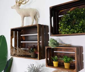 स्टॉक लकड़ी उपहार बीयर शराब फल टोकरा लकड़ी आयोजक टोकरी पैकेजिंग सजावटी बक्से - Product Image 4