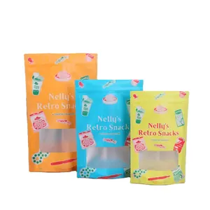 Wholesale open packaging bag Resealable Zip Lock Food Snack Candy Baggies Nuts Packaging Edible Bags
