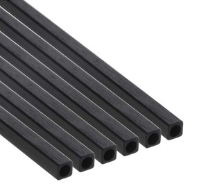 Tube carré en fibre de carbone haute résistance, tube carré en fibre de carbone pultrudé à intérieur rond pour avion RC - Product Image 1