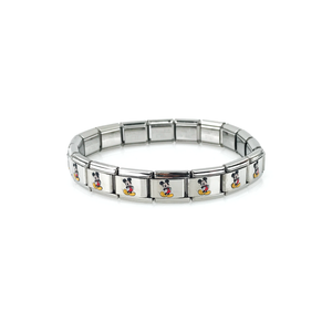 Colorful Printed Italian Square <strong>Elastic</strong> Steel Watch Strap Chain Fashion Charm Bracelet With Whole Printing Italian <strong>Module</strong> - Product Image 5