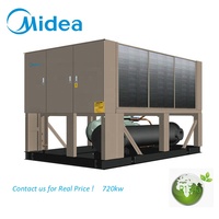 Système de refroidissement Midea 200 tonnes, haute fiabilité, refroidisseur d'eau à vis à air refroidi commercial, unité industrielle, système de refroidissement par air