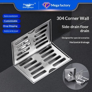 Sifone a pavimento a L in acciaio inossidabile a parete spessa <span class=keywords><strong>per</strong></span> esterni, terrazze e balconi, angolare, stile americano, elettroplaccato - Product Image 3