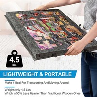 Table de puzzle pliable 2-en-1 avec 6 tiroirs, 1000 pièces, multifonctionnelle et portable en feutre