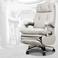 Mobilier de bureau intelligent Fauteuil inclinable électrique blanc Chaise en cuir blanc pour patron