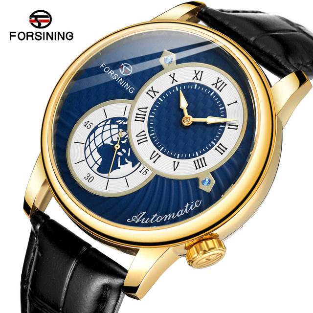 For Elegant New Design Automatic Water Resistant Power Reserve Stainless Steel Leather Analog Mens Watches