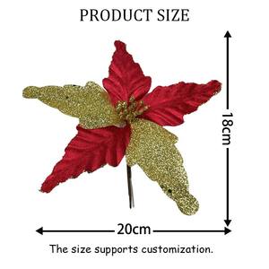 सबसे अधिक बिकने वाले उच्च-गुणवत्ता वाले क्रिसमस सजावटी फूल, कुल 5 पंखुड़ियों के साथ, सीधे चीनी कारखाने से प्राप्त किया जाता है। - Product Image 2