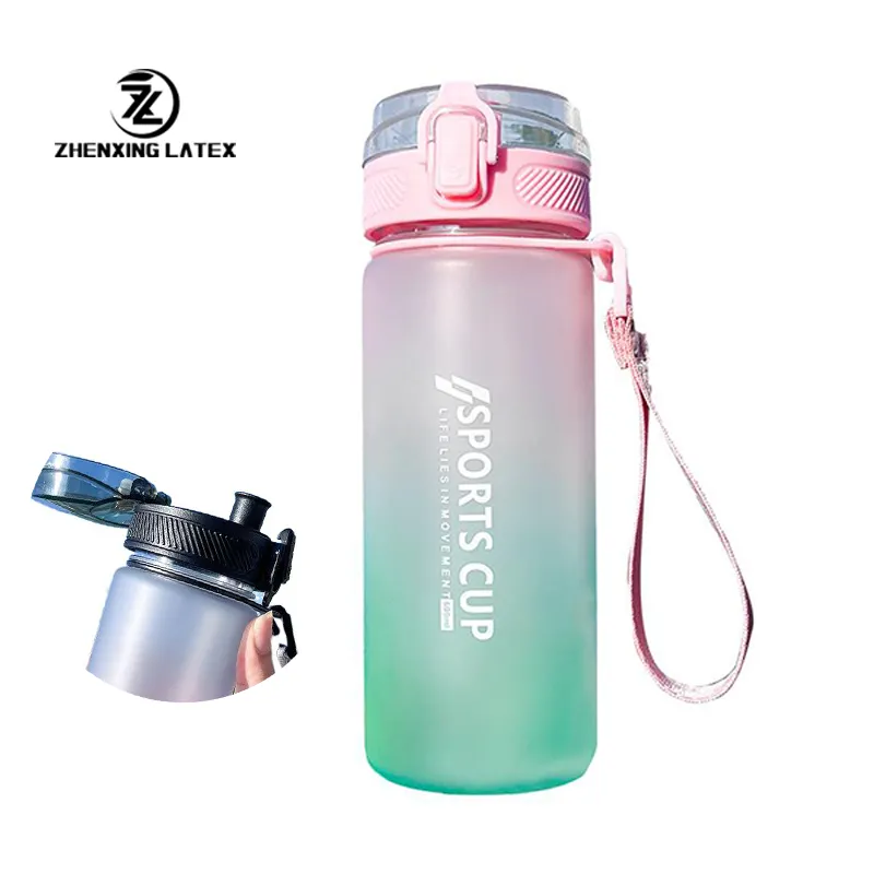 Оптовая продажа, матовая прямая пластиковая чашка с градиентным цветом, новая портативная бутылка для воды для фитнеса на открытом воздухе