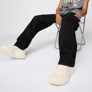 Jean en denim pour homme, style streetwear hip-hop, hiver, imprimé ODM, délavé, respirant, coupe ample, décontracté, grande taille, jambe large - Product Image 3