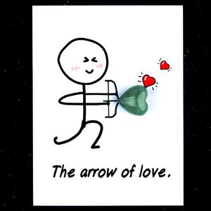 Cristallo Naturale di Agata 2026 dalla Serie di Carte '<span class=keywords><strong>Freccia</strong></span> dell'Amore', Tecnica di Incisione a Mano, Carta a <span class=keywords><strong>Cuore</strong></span> 15mm - Product Image 1