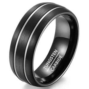 OBE חדש הגעה מכירה לוהטת 8 mm טבעת הטובה ביותר שחור באיכות טונגסטן קרביד r טבעות