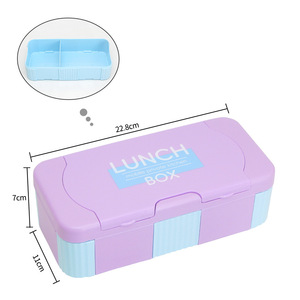 Loncheras Sencillas de Plástico con Compartimentos, Aptas para Calentar en un Horno de Microondas Loncheras con cierre a presión para la cafetería escolar. - Product Image 5