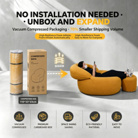 Komprimierter Sitzsack-Sofa-Ottoman-Loungesessel für Wohnzimmer – Sessel-Sets mit Schwammfüllung, bequem für entspanntes Lesen, modern für Apartments und Hotels