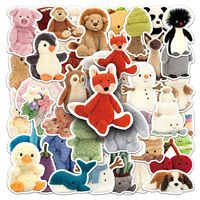 51 autocollants Jelly Cat mignons en forme de lapin en peluche, animaux de dessin animé, imperméables, décoratifs, adhésifs
