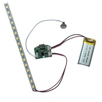 Bande lumineuse LED 2835 blanc chaud avec circuit imprimé alimenté par batterie rechargeable, interrupteur tactile, accessoires pour cadre photo DIY