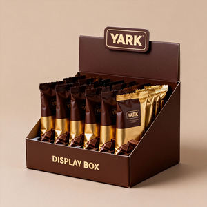 Branded Rigid Cardboard Display <b>Boxes</b> Matt Lamination Embossing Custom Size for Candy Gummies <b>Chocolate</b> Retail Sales Packaging - Product Image 1