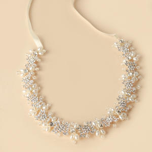 Modekristal strass bloem bruidshoofdtooi legering blad parel voor vrouwen verjaardag bal bruiloft - Product Image 2