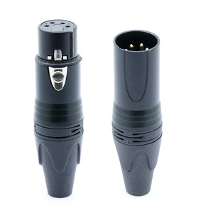4 Pin XLR maschio spina cavo microfono connettore nichel placcato 4 poli XLR spina <span class=keywords><strong>presa</strong></span> Jack <span class=keywords><strong>presa</strong></span> nera nera - Product Image 4