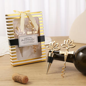Custom flower Bar bottle opener Gold Silver metal <b>Wine</b> Gift Set Wedding Party Favour - Product Image 4