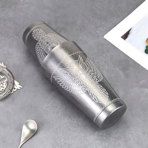 Coctelera Boston Personalizada con Grabado de Búho, 850+550 ml, Acero Inoxidable 304, Superficie Vintage, para Bar, Barman, Mezcla de Bebidas - Product Image 3