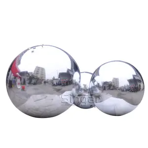 Bola reflectante inflable para fiesta disco, Bola de espejo inflable de 0,5 m, 0,6 m, 0,8 m, 1m, dorada y plateada, esfera de espejo de Navidad