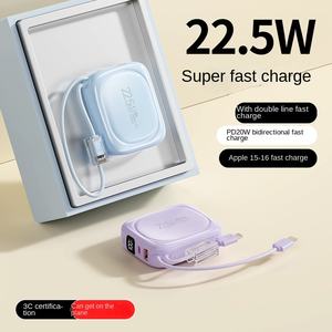 Nouvelle <span class=keywords><strong>batterie</strong></span> au lithium polymère compacte de 10000 mAh avec charge rapide DC 22,5 W, mini treasure en plastique, vente en gros - Product Image 2