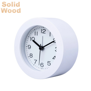 Sveglia quadrata bianca con struttura in legno <span class=keywords><strong>portatile</strong></span> con luce notturna - Product Image 2