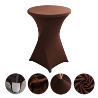 Housse de table haute extensible à séchage rapide pour cocktail, extérieur, patio, en polyester et spandex, lavable, durable, ajustement élastique