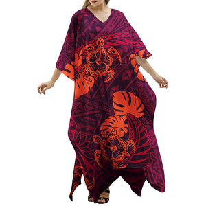 Polinesio Elei Tribal diseño personalizado club nocturno moda fiesta de noche Sexy isla del Pacífico patrón Kaftan vestidos mujeres - Product Image 3