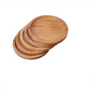 Natural Wooden Coasters for <b>Drinks</b> Handmade Wood Cup Mat Table Protector Decorative Coaster Set for Home Restaurant Cafe - Product Image 1