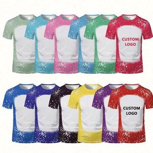 Wholesale Quick Dry Solid Knitted <b>Bleach</b> T-shirts Heat-Transfer Printing Logo Blank Short Sleeve Men's T-Shirt - Product Image 1
