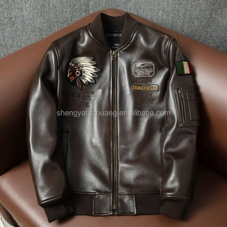 New Arrival Winter Custom Leather Jcaket Coats Vintage Riding Biker Motorcycle Men Leather Jackets