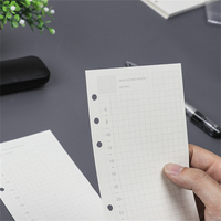 45 feuilles de papier de recharge A4/B5/A5/A6/A7 pour carnet à spirale, papier de remplissage pour classeur à anneaux, pages intérieures rechargeables
