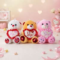 Peluche super douce et mignonne en forme d'ours en peluche, rembourrage en coton PP, boîte cadeau pour la Saint-Valentin, matériau polyester, couverture réconfortante lavable, unisexe