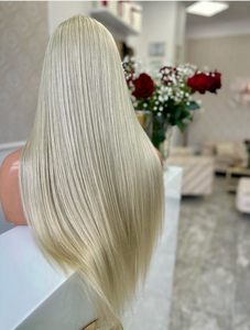 Perruque Lace Front Longue et Droite <span class=keywords><strong>Blond</strong></span> Platine Cendré, 100% Cheveux Humains Vierges Brésiliens, Pré-Pluckée, Sans Colle, pour Femme, Vente en Gros - Product Image 5