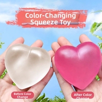 Balle anti-stress à rebond lent à thème Amour changeant de couleur pour adultes unisexe