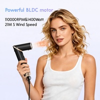 Sèche-cheveux pliable RUCHA, moteur BLDC haute vitesse, brosse à air chaud, outils de coiffage à ions négatifs, multi-styler 8 en 1