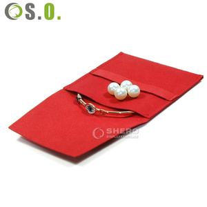 Shero Velours Bijoux Emballage Sacs Cadeau Sac Pochettes Logo Personnalisé Velours Rabat Fibre Bijoux Pochette - Product Image 1