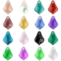 Manik-manik Kaca Daun Maple Baroque Kristal yang Dipoles untuk Kalung, Hiasan Kepala, Anting, dan Aksesoris Pakaian DIY